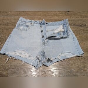 Light Blue Distressed Women Shorts Size 2.